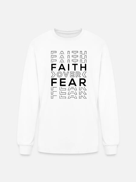 FAITH OVER FEAR - Men's Long Sleeve T-Shirt - white