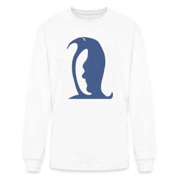 A penguin or a face in this Fun Optical Illusion - Men's Long Sleeve T-Shirt - white - Front