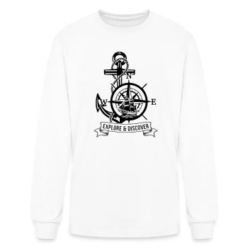 Nautical Compass Explore and Discover - Men's Long Sleeve T-Shirt - white - Front
