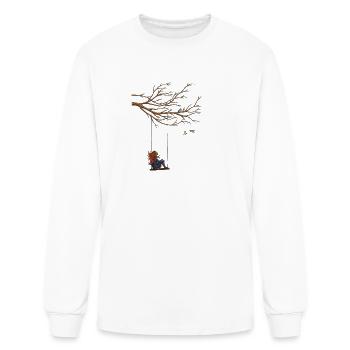 Rêve éveillé de balançoire fantaisiste en arbre - T-shirt à manches longues Homme - blanc - Devant