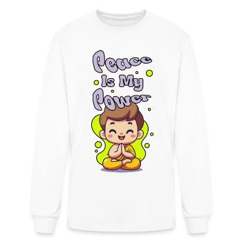 Cute Meditation Yoga Mindfulness Quote Shirt - Men's Long Sleeve T-Shirt - white - Front
