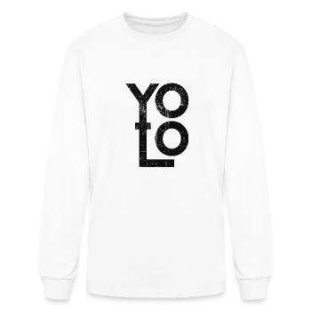 You Only Live Once Grunge Acronym Rustic - Men's Long Sleeve T-Shirt - white - Front