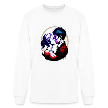 Under the Moon light A Passionate Kiss by the Coup - Men's Long Sleeve T-Shirt - white - Front