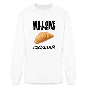 Will Give Legal Advice For Croissants - Men's Long Sleeve T-Shirt - white - Front