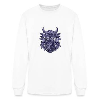 Skull Viking Collage - Men's Long Sleeve T-Shirt - white - Front