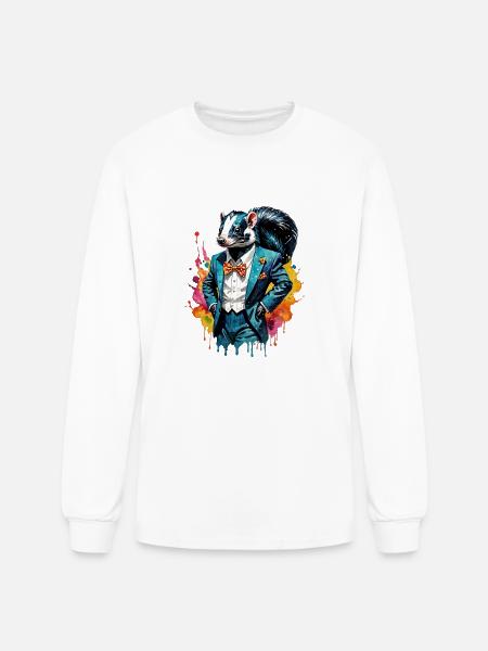 Skunk in suit - Men's Long Sleeve T-Shirt - white