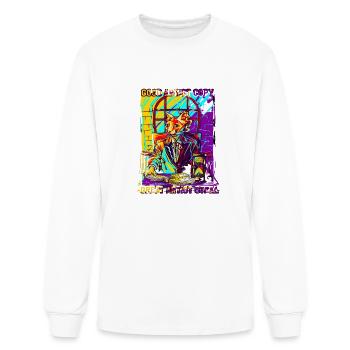 Dapper Whiskers - Men's Long Sleeve T-Shirt - white - Front