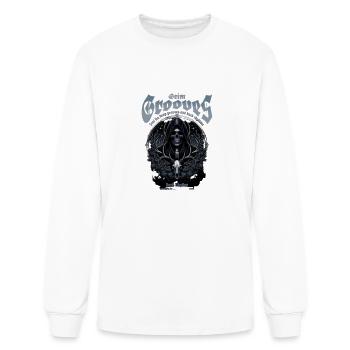 Editable Grim Grooves - Men's Long Sleeve T-Shirt - white - Front