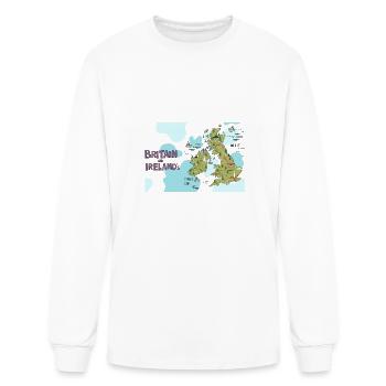 City Illustrations Britain and Ireland World Map - Men's Long Sleeve T-Shirt - white - Front