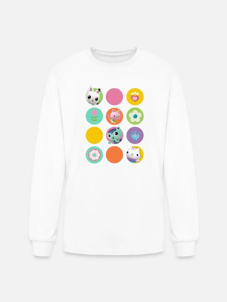 Gabbys Dollhouse Gabbys Friends & Colorful Symbols - Men's Long Sleeve T-Shirt - white
