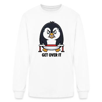 Quirky penguin hurdle hurdles runner funny - Men's Long Sleeve T-Shirt - white - Front