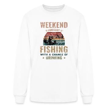 Weekend_Forecast_Fishing - Men's Long Sleeve T-Shirt - white - Front
