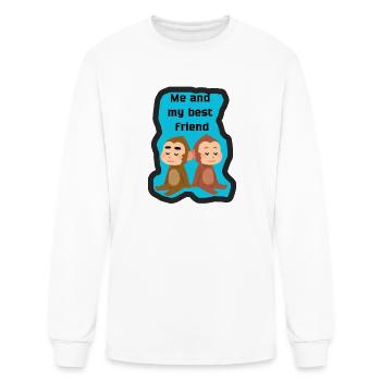 Me and My Best Friend Monkeys - Men's Long Sleeve T-Shirt - white - Front