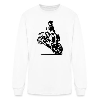motorcycle stunt - Men's Long Sleeve T-Shirt - white - Front