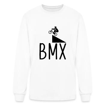 bmx stunt design - Men's Long Sleeve T-Shirt - white - Front
