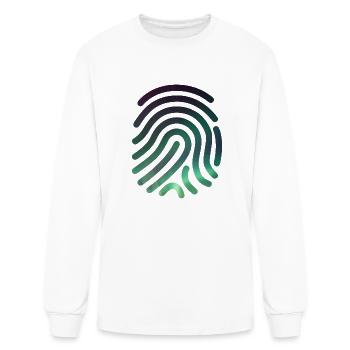 fingerprint with galaxy to fill - Men's Long Sleeve T-Shirt - white - Front