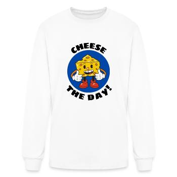 Cheese The Day Cheese Pun - Men's Long Sleeve T-Shirt - white - Front