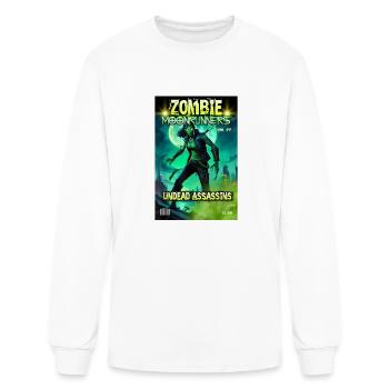 Zombie Comic Book Graphic - Men's Long Sleeve T-Shirt - white - Front