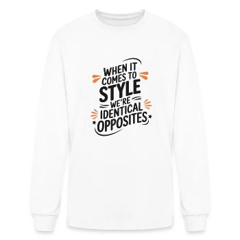 When it comes to style..identical opposites design - Men's Long Sleeve T-Shirt - white - Front