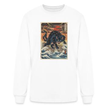 Spiked Kaiju Over Tempest Ocean - Men's Long Sleeve T-Shirt - white - Front