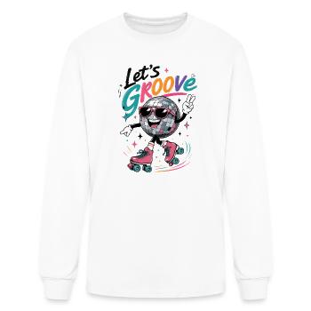 "Let's Groove" Retro Roller-Skating Disco - Men's Long Sleeve T-Shirt - white - Front