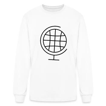 World globe with latitude longitude lines - Men's Long Sleeve T-Shirt - white - Front