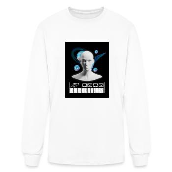 Robot 3D - Men's Long Sleeve T-Shirt - white - Front