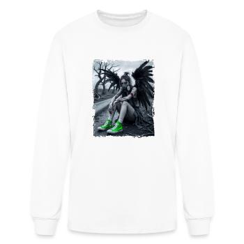 Fallen angel in gas mask - Men's Long Sleeve T-Shirt - white - Front