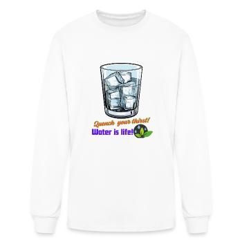 Life & Nature (Glass of Water) - Men's Long Sleeve T-Shirt - white - Front