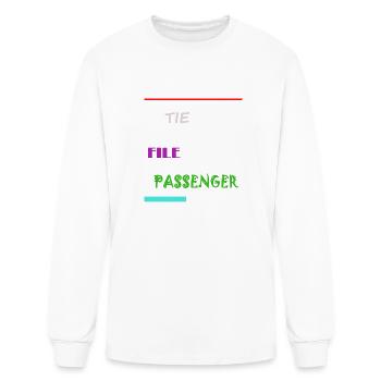 Tie File Passenger - Men's Long Sleeve T-Shirt - white - Front
