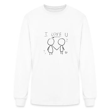 Loving couple love holding hands - Men's Long Sleeve T-Shirt - white - Front
