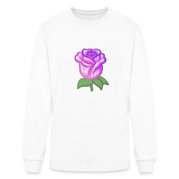 lila pflanze blume rose glitzer blüte - Men's Long Sleeve T-Shirt - white - Front