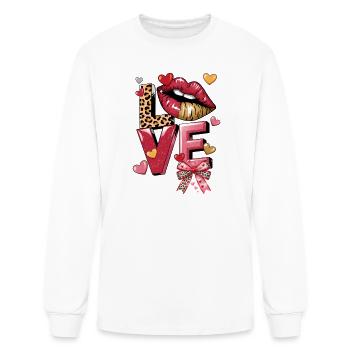 Love is in the Air - Valentine's Day Lips Design - Men's Long Sleeve T-Shirt - white - Front
