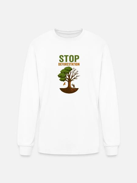 Environmental Conservation Deforestation Awareness - Men's Long Sleeve T-Shirt - white