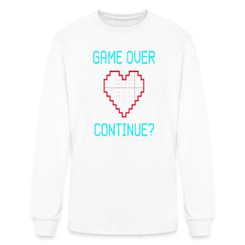 Pixel Heart Game Over Neon - Men's Long Sleeve T-Shirt - white - Front