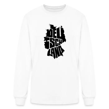 Germany Typographic Map – Country Name Silhouette  - Men's Long Sleeve T-Shirt - white - Front