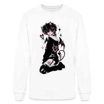 Midnight Harlequin Hearts femboy - Men's Long Sleeve T-Shirt - white - Front