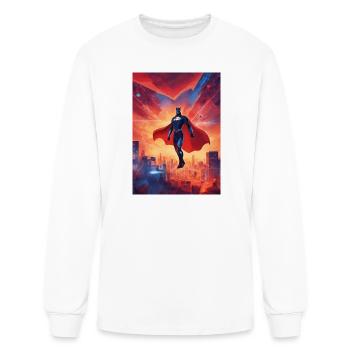 Crimson Cape Over Neon City - Men's Long Sleeve T-Shirt - white - Front