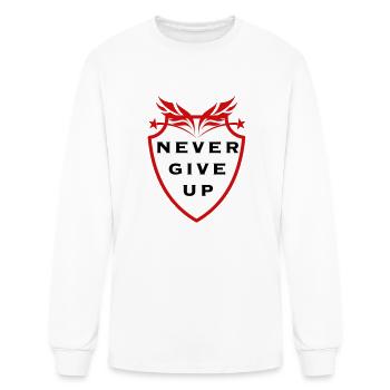 never give up - Men's Long Sleeve T-Shirt - white - Front