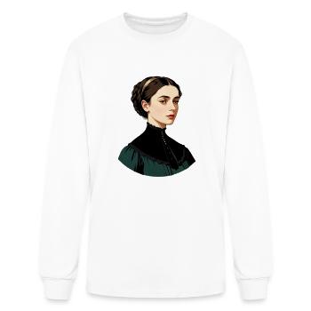 Beautiful Victorian Spinster Woman in Green - Men's Long Sleeve T-Shirt - white - Front