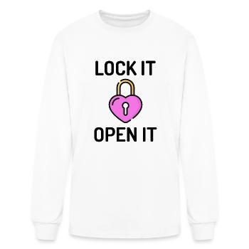 LOCK IT & OPEN IT - Men's Long Sleeve T-Shirt - white - Front