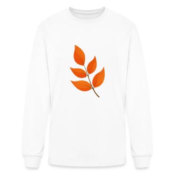 "Elegant Dry Leaves Design: Nature's Timeless Beau - Men's Long Sleeve T-Shirt - white - Front
