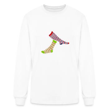 1 sock 2 - Men's Long Sleeve T-Shirt - white - Front