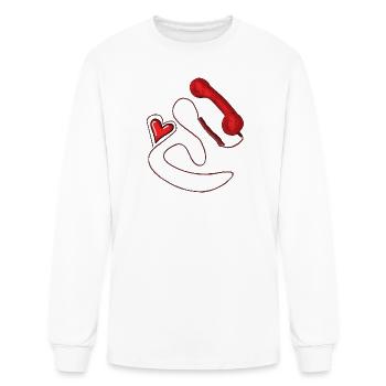 Retro telephone with a heart - Men's Long Sleeve T-Shirt - white - Front