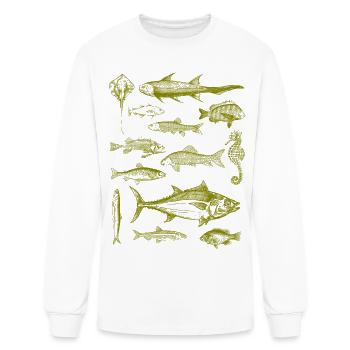 Fish collage - Men's Long Sleeve T-Shirt - white - Front