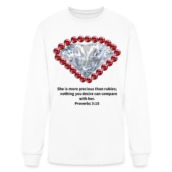Christian T-Shirt More precious than rubies. - Men's Long Sleeve T-Shirt - white - Front
