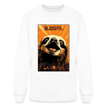 La paresse bienheureuse : la sérénité du paresseux - T-shirt à manches longues Homme - blanc - Devant
