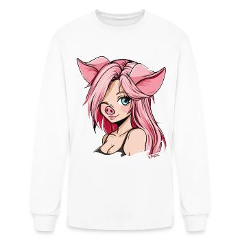 Wink of a Pig Girl - Men's Long Sleeve T-Shirt - white - Front