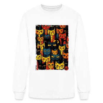 Gathering of the Artsy Street Cats - Men's Long Sleeve T-Shirt - white - Front
