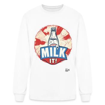 Milk It! Retro Bottle Design - Men's Long Sleeve T-Shirt - white - Front